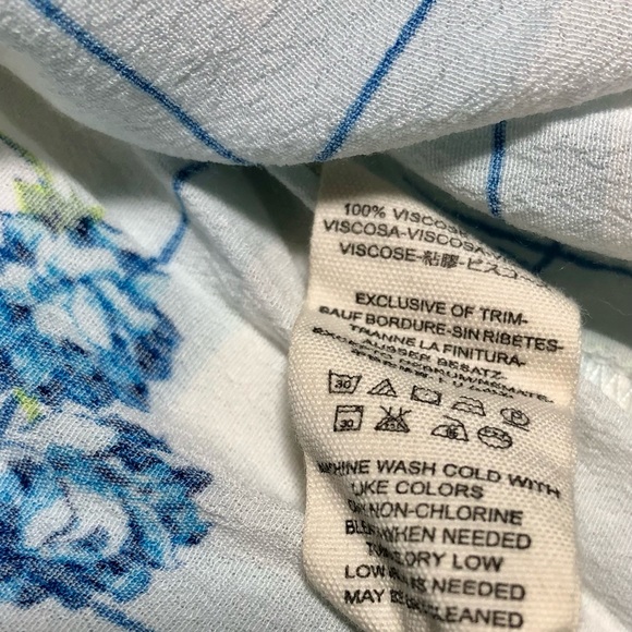 Free People Women’s Small Floral Geometric Viscose Button Up Long Sleeve Shirt - Picture 5 of 8